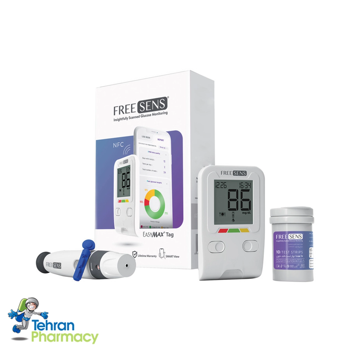 دستگاه تست قند خون فری سنس، EM-TAG